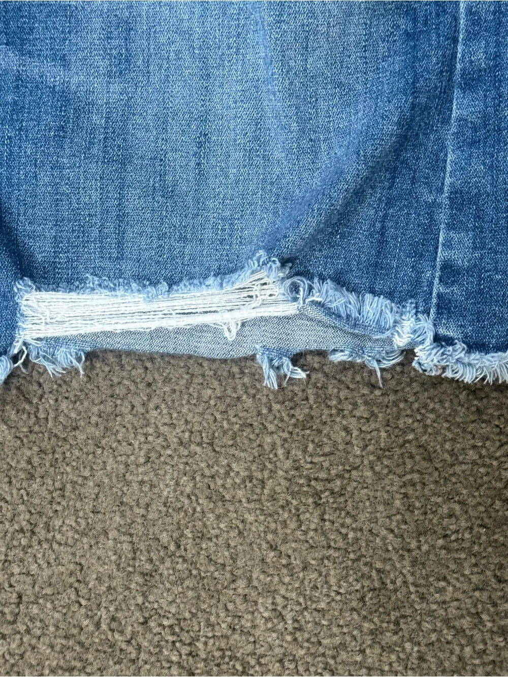 American Eagle Distressed Denim Mini Skirt Super Stretch X Size 4